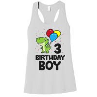 Birthday Boy 3rd Birthday Dinosaur Women's Racerback Tank