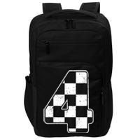 Birthday Boy 4 Four Race Car 4th Birthday Racing Car Flag Impact Tech Backpack