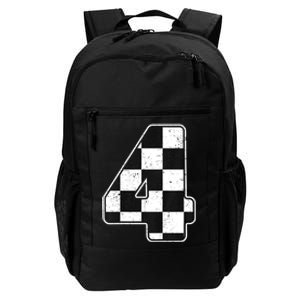 Birthday Boy 4 Four Race Car 4th Birthday Racing Car Flag Daily Commute Backpack