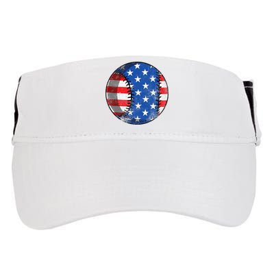 Baseball Ball 4th Of July Boys American Flag Adult Drive Performance Visor