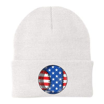 Baseball Ball 4th Of July Boys American Flag Beanie