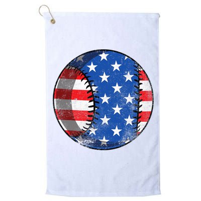 Baseball Ball 4th Of July Boys American Flag Golf Towel