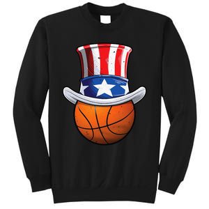 Basketball Ball 4th Of July Uncle Sam American Flag Sweatshirt