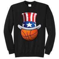 Basketball Ball 4th Of July Uncle Sam American Flag Sweatshirt