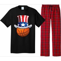 Basketball Ball 4th Of July Uncle Sam American Flag Pajama Set