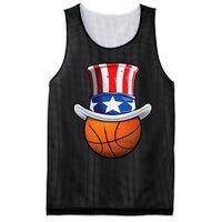 Basketball Ball 4th Of July Uncle Sam American Flag Mesh Reversible Basketball Jersey Tank