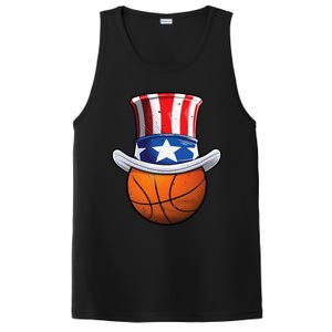 Basketball Ball 4th Of July Uncle Sam American Flag PosiCharge Competitor Tank