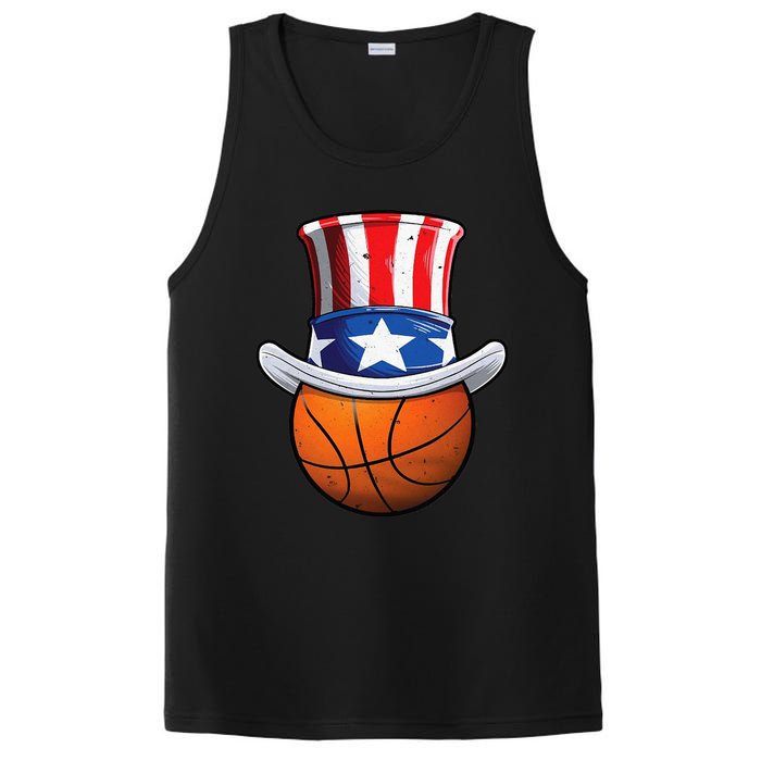 Basketball Ball 4th Of July Uncle Sam American Flag PosiCharge Competitor Tank