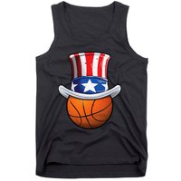 Basketball Ball 4th Of July Uncle Sam American Flag Tank Top