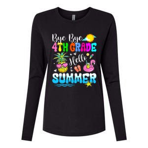 Bye Bye 4th Grade Hello Summer Graduation Teacher Student Womens Cotton Relaxed Long Sleeve T-Shirt