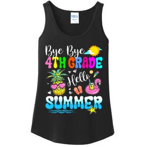 Bye Bye 4th Grade Hello Summer Graduation Teacher Student Ladies Essential Tank