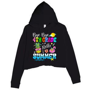 Bye Bye 4th Grade Hello Summer Graduation Teacher Student Crop Fleece Hoodie