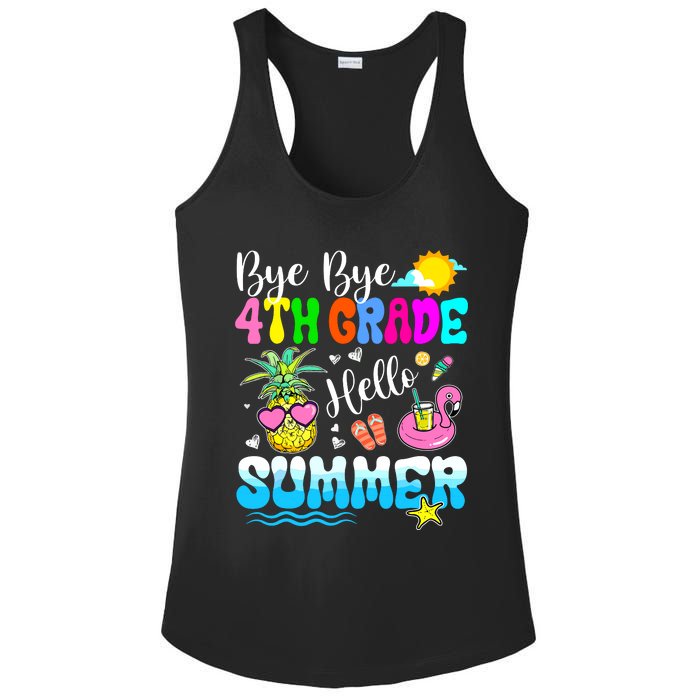 Bye Bye 4th Grade Hello Summer Graduation Teacher Student Ladies PosiCharge Competitor Racerback Tank