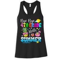 Bye Bye 4th Grade Hello Summer Graduation Teacher Student Women's Racerback Tank