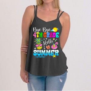 Bye Bye 4th Grade Hello Summer Graduation Teacher Student Women's Strappy Tank