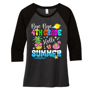 Bye Bye 4th Grade Hello Summer Graduation Teacher Student Women's Tri-Blend 3/4-Sleeve Raglan Shirt