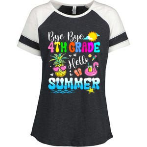 Bye Bye 4th Grade Hello Summer Graduation Teacher Student Enza Ladies Jersey Colorblock Tee