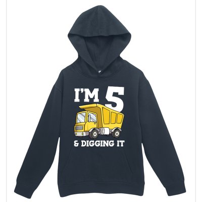 Birthday Boy 5 Five Construction Truck Party 5th Birthday Urban Pullover Hoodie