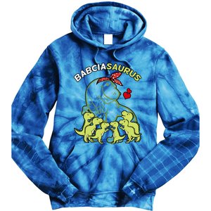 Babciasaurus Babcia 6 Dinosaur Mother's Day Great Gift Tie Dye Hoodie