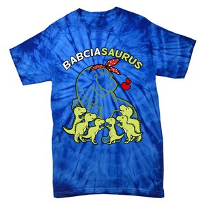 Babciasaurus Babcia 6 Dinosaur Mother's Day Great Gift Tie-Dye T-Shirt