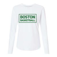 Boston Basketball Womens Cotton Relaxed Long Sleeve T-Shirt