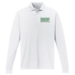 Boston Basketball Performance Long Sleeve Polo