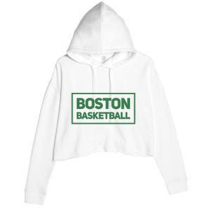 Boston Basketball Crop Fleece Hoodie