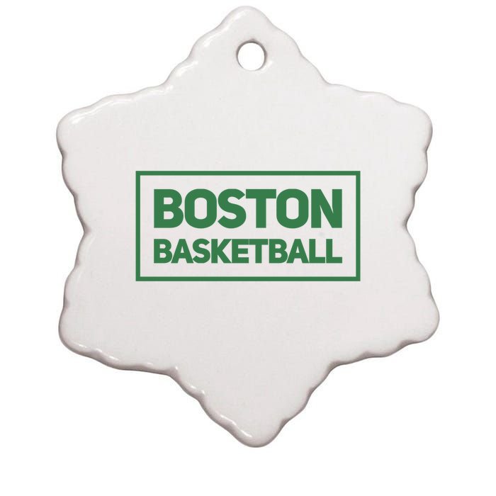 Boston Basketball Ceramic Star Ornament