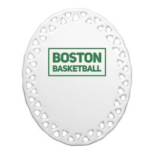 Boston Basketball Ceramic Oval Ornament