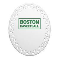 Boston Basketball Ceramic Oval Ornament