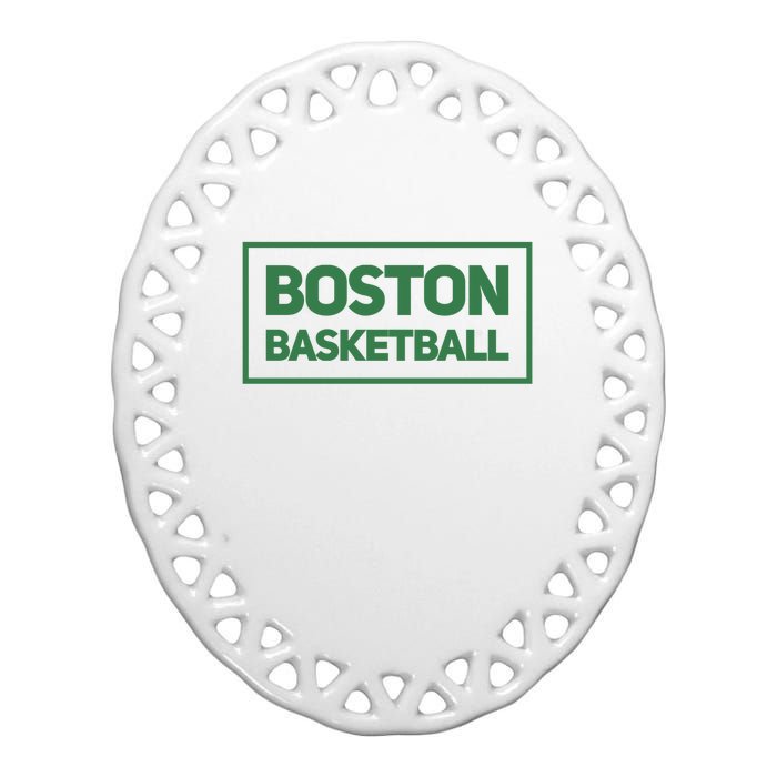 Boston Basketball Ceramic Oval Ornament