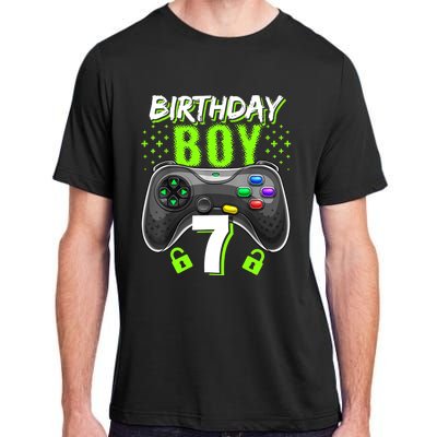 Birthday Boy 7 Video Game Controller Gamer 7th Birthday Gift TShirt Adult ChromaSoft Performance T-Shirt