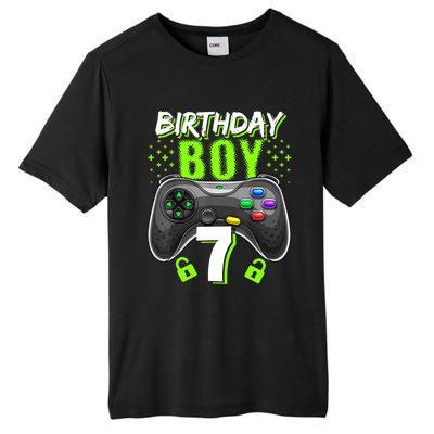 Birthday Boy 7 Video Game Controller Gamer 7th Birthday Gift TShirt Tall Fusion ChromaSoft Performance T-Shirt