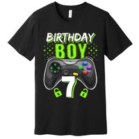 Birthday Boy 7 Video Game Controller Gamer 7th Birthday Gift TShirt Premium T-Shirt