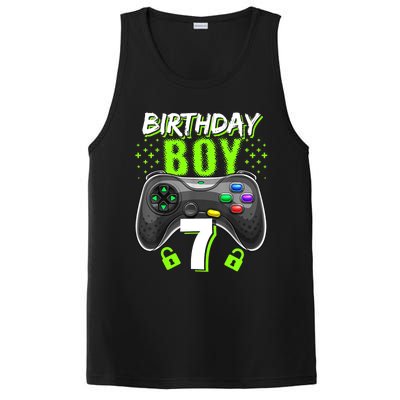 Birthday Boy 7 Video Game Controller Gamer 7th Birthday Gift TShirt PosiCharge Competitor Tank