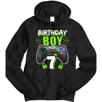 Birthday Boy 7 Video Game Controller Gamer 7th Birthday Gift TShirt Tie Dye Hoodie