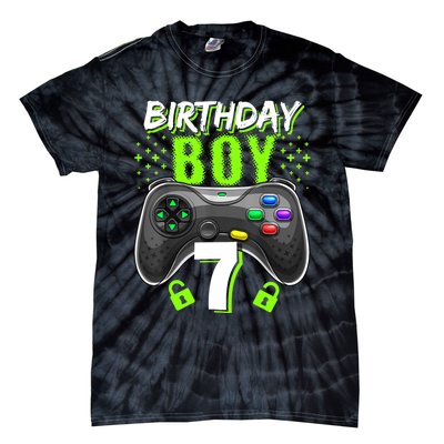 Birthday Boy 7 Video Game Controller Gamer 7th Birthday Gift TShirt Tie-Dye T-Shirt