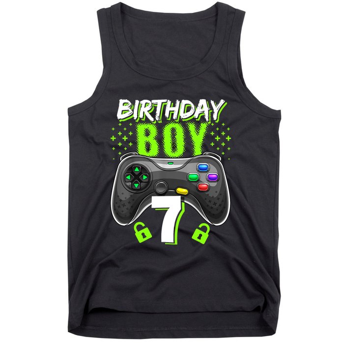 Birthday Boy 7 Video Game Controller Gamer 7th Birthday Gift TShirt Tank Top