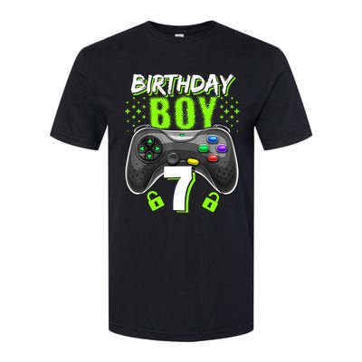 Birthday Boy 7 Video Game Controller Gamer 7th Birthday Gift TShirt Softstyle CVC T-Shirt