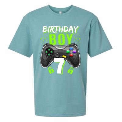 Birthday Boy 7 Video Game Controller Gamer 7th Birthday Gift TShirt Sueded Cloud Jersey T-Shirt