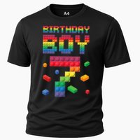 Birthday Boy 7 Years Old Seven Master Builder Building Lover Cooling Performance Crew T-Shirt