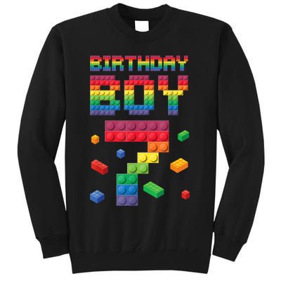 Birthday Boy 7 Years Old Seven Master Builder Building Lover Sweatshirt