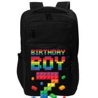 Birthday Boy 7 Years Old Seven Master Builder Building Lover Impact Tech Backpack