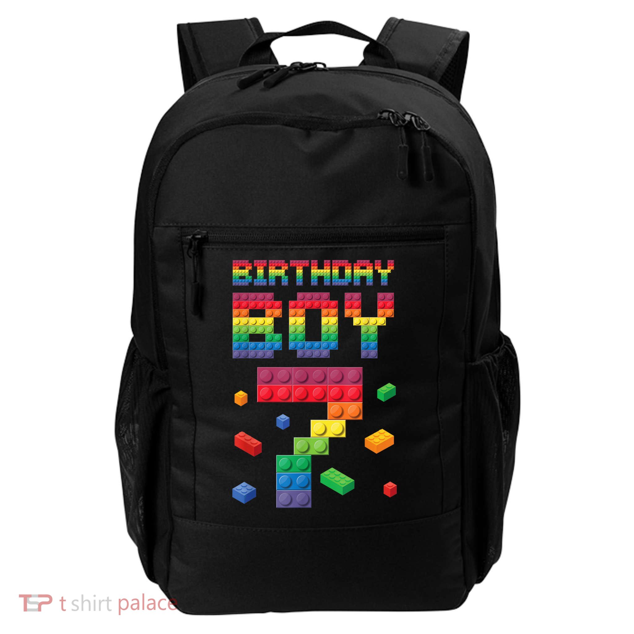 Birthday Boy 7 Years Old Seven Master Builder Building Lover Backpack