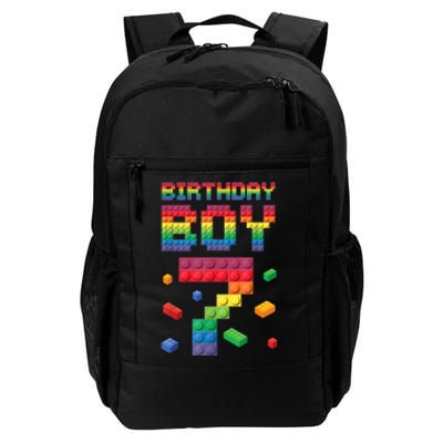 Birthday Boy 7 Years Old Seven Master Builder Building Lover Daily Commute Backpack