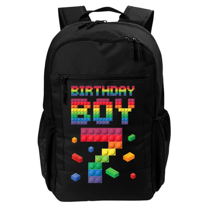 Birthday Boy 7 Years Old Seven Master Builder Building Lover Daily Commute Backpack