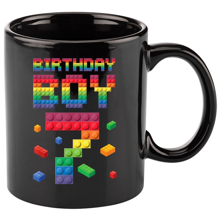 Birthday Boy 7 Years Old Seven Master Builder Building Lover 11oz C Handle Ceramic Mug