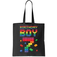 Birthday Boy 7 Years Old Seven Master Builder Building Lover Tote Bag