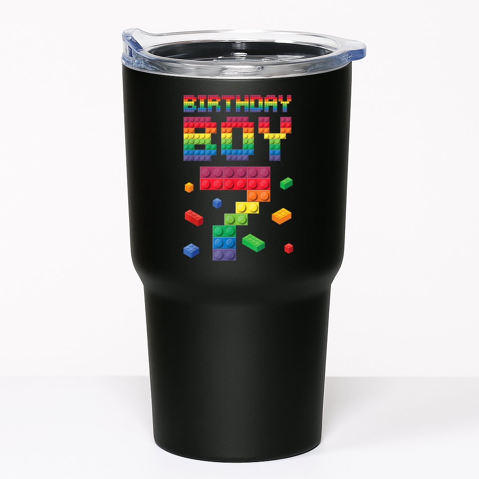 Birthday Boy 7 Years Old Seven Master Builder Building Lover Tumbler