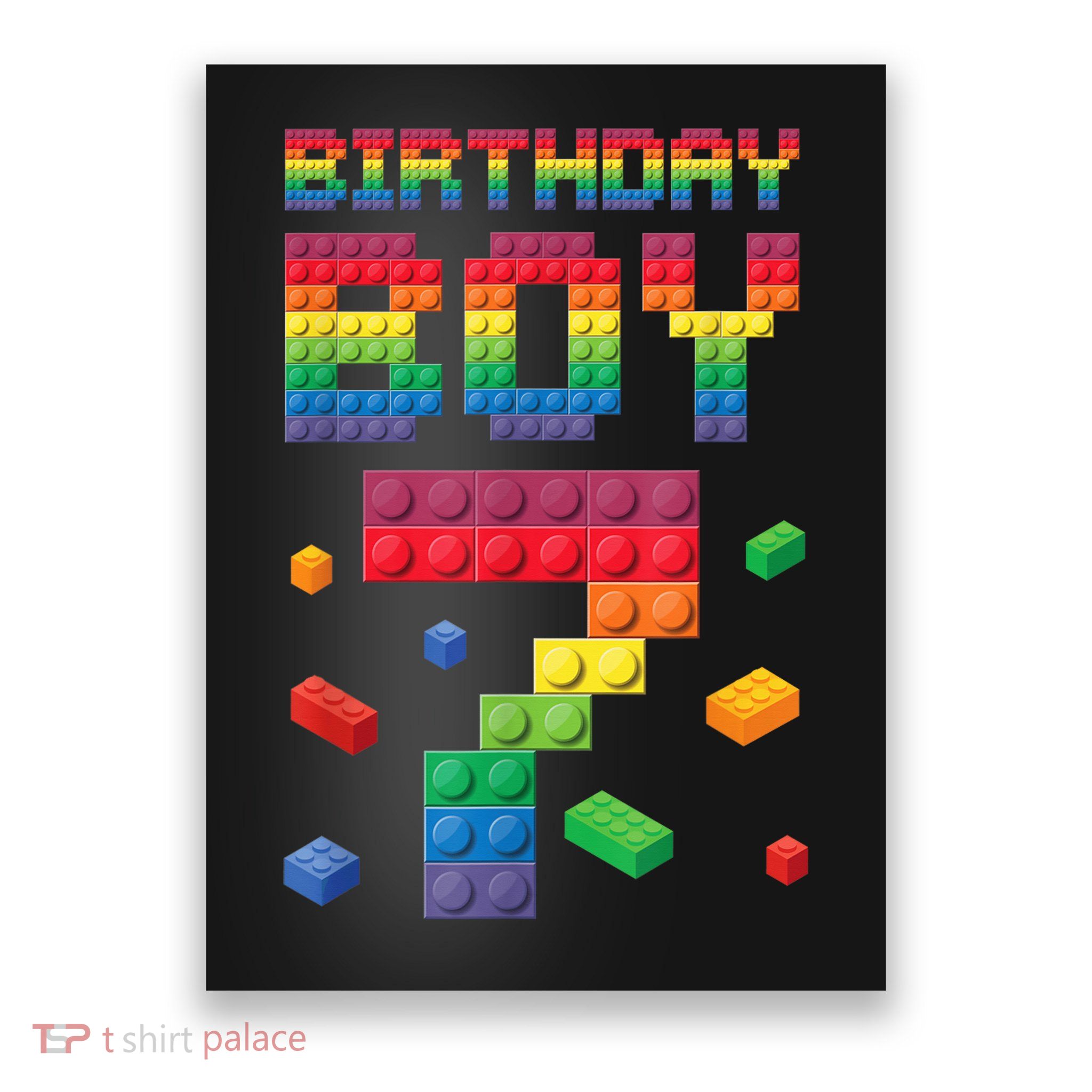 Birthday Boy 7 Years Old Seven Master Builder Building Lover Poster